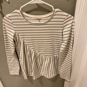 Copper key striped ruffle shirt